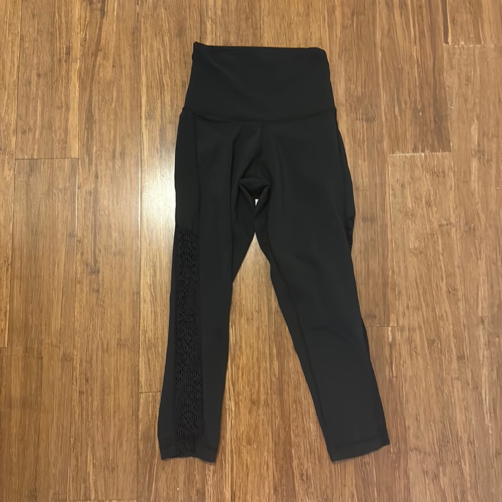 DYI Black crop lace detail leggings - size XS